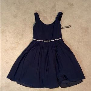 Boutique fit and flare navy dress